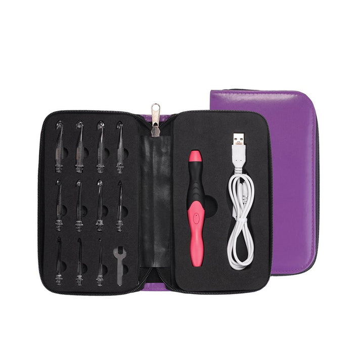 11in1 LED Lighted Crochet Hook Knitting Needles Set USB Rechargeable Weave Tool